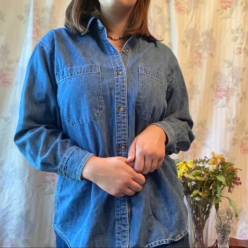 denim button-up